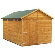 Power 12x8 Apex Secure Garden Shed - Double Door